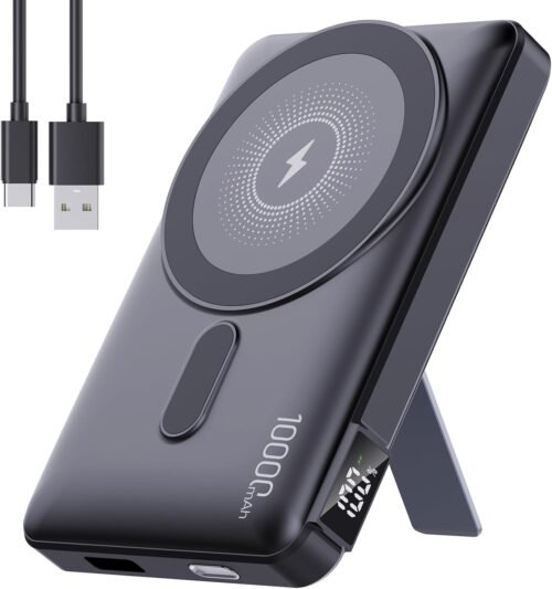 2025 Latest Magnetic Wireless Portable Charger Power Bank – 10000mAh Mag-Safe 22.5W PD Fast Max Charging with Built-in LED Display, Magnetic Battery Pack for iPhone 16/15/14/13/12/Pro/Mini/Pro Max