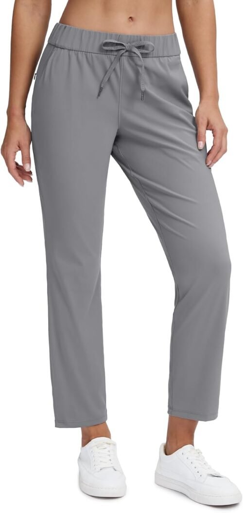Seamaid Women’s Golf Pants with Pockets 7/8 Stretch Travel Ankle Pants for Casual Athletic