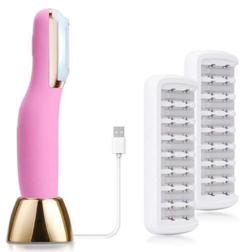 Dermaplane Razor, Dermaplaning Tool for Exfoliating and Peach Fuzz, Facial Hair Removal with Sonic Edge Technology Beauty Tool 0698