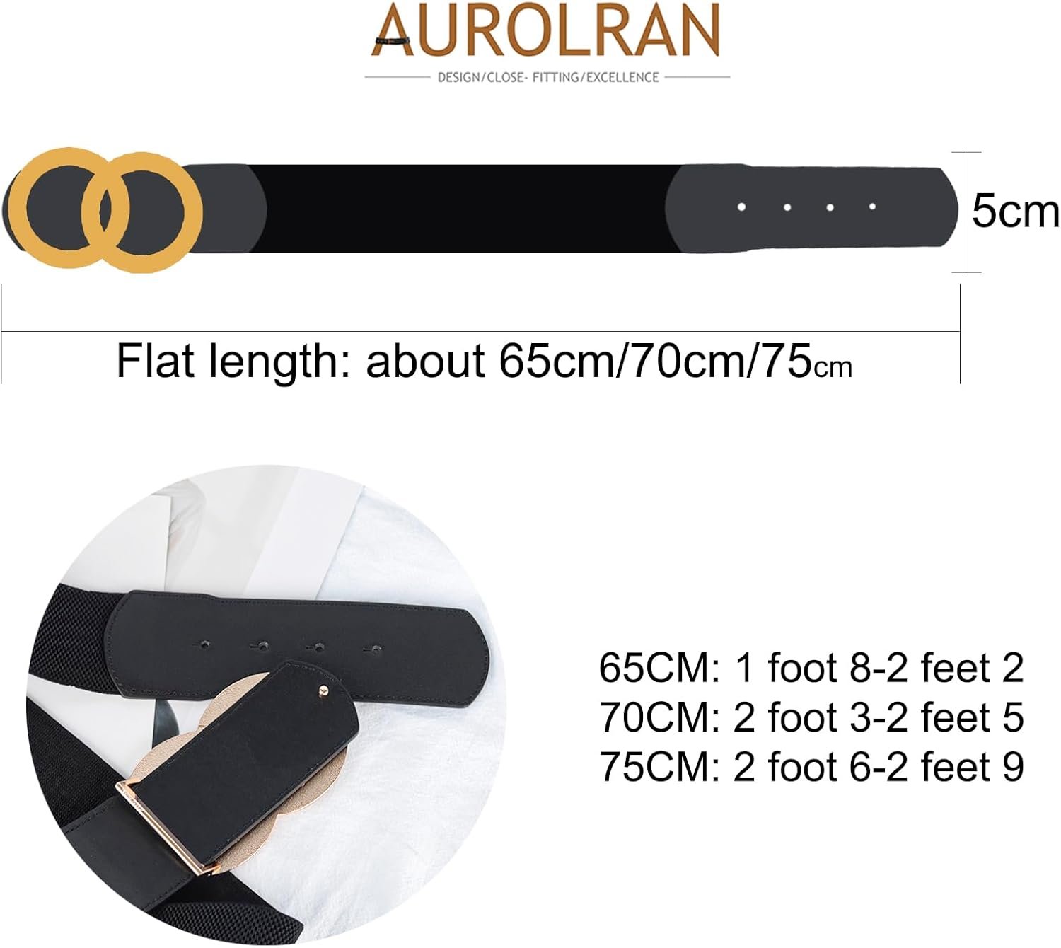 Women's Fashion Classic Metal Buckle Leather Belt with Jeans Dress - Image 3