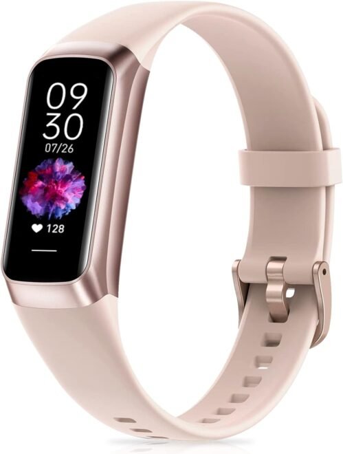 Fitness Tracker with Step Counter/Calories/Stopwatch, Activity Tracker, Health Tracker with Heart Rate Monitor, Sleep Tracker,1.10”AMOLED Touch Color Screen, Pedometer Watch for Women Men