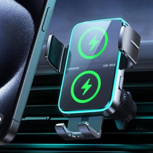 JOYROOM Wireless Car Charger Mount【Dual Coil】 Car Phone Holder Charger for iPhone 16 Pro Max 15 14 13 12 11 Pro Max, Samsung Flip, Galaxy S24/S24/S22/21Ultra