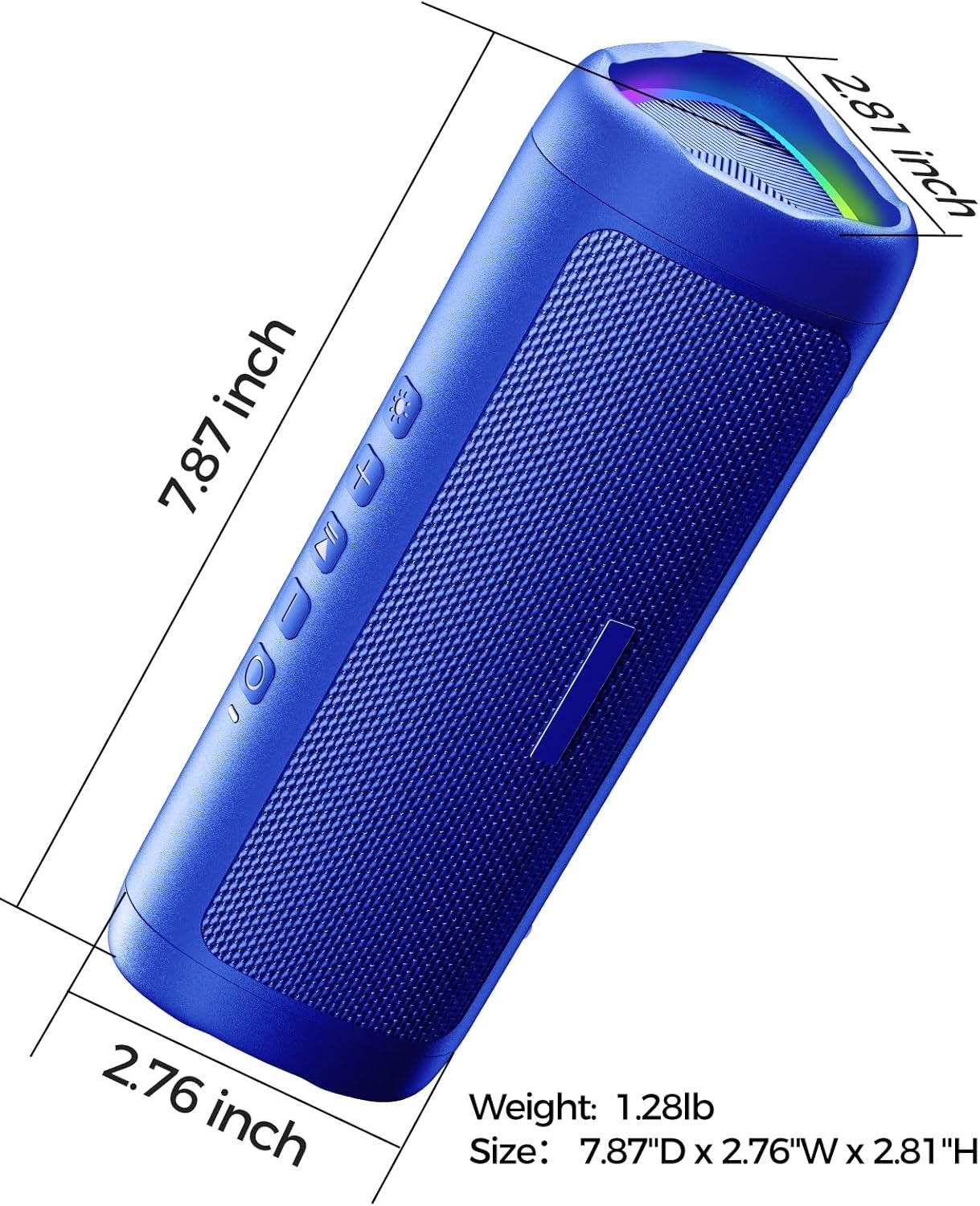 Bluetooth Portable Wireless Speakers with HD Sound, IPX5 Waterproof, Up to 20H Playtime, TWS Pairing, BT5.3, for Home/Party/Outdoor/Beach, Electronic Gadgets, Birthday Gift (Blue) - Image 8