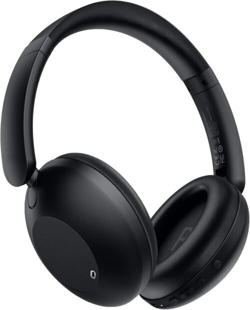 Active Noise Canceling Headphones, Over Ear Wireless Headphones with Mic, 60 Hours Play Time Bluetooth with Deep Bass, Foldable Lightweight with HiFi Audio for Music