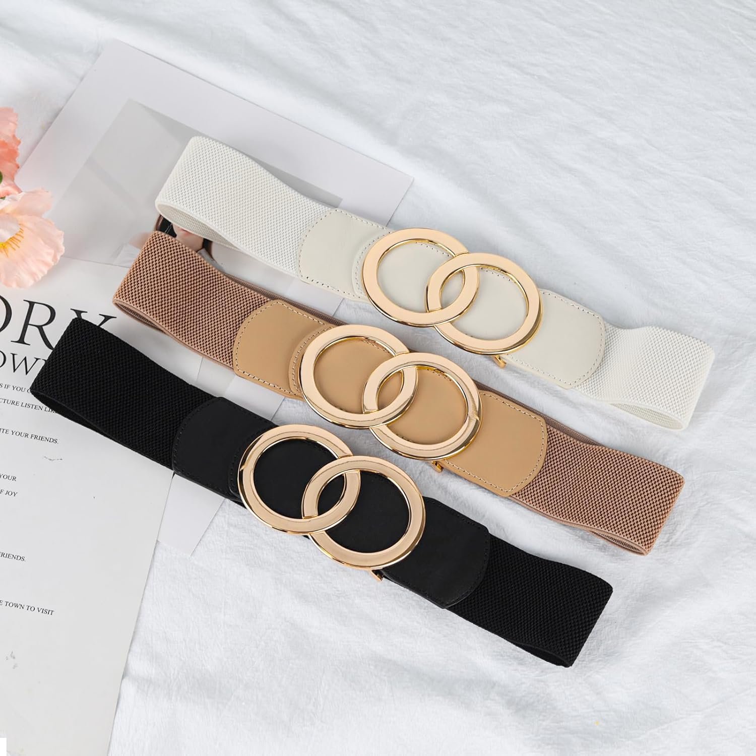 Women's Fashion Classic Metal Buckle Leather Belt with Jeans Dress - Image 8