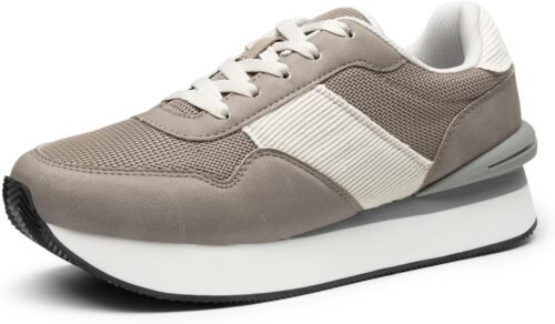 DREAM PAIRS Women Sneakers Tennis Ray Walking Platform Chunky Comfortable Lightweight Lace Up Casual Fashion Sneaker