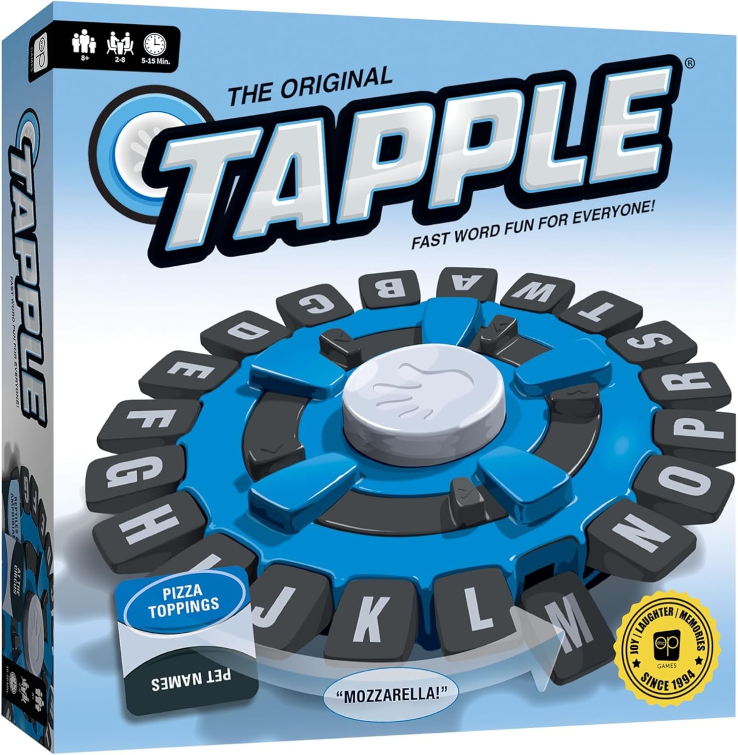 USAOPOLY TAPPLE® Word Game | Fast-Paced Family Board Game | Choose a Category & Race Against The Timer to be The Last Player | Learning Game Great for All Ages (1 Pack)