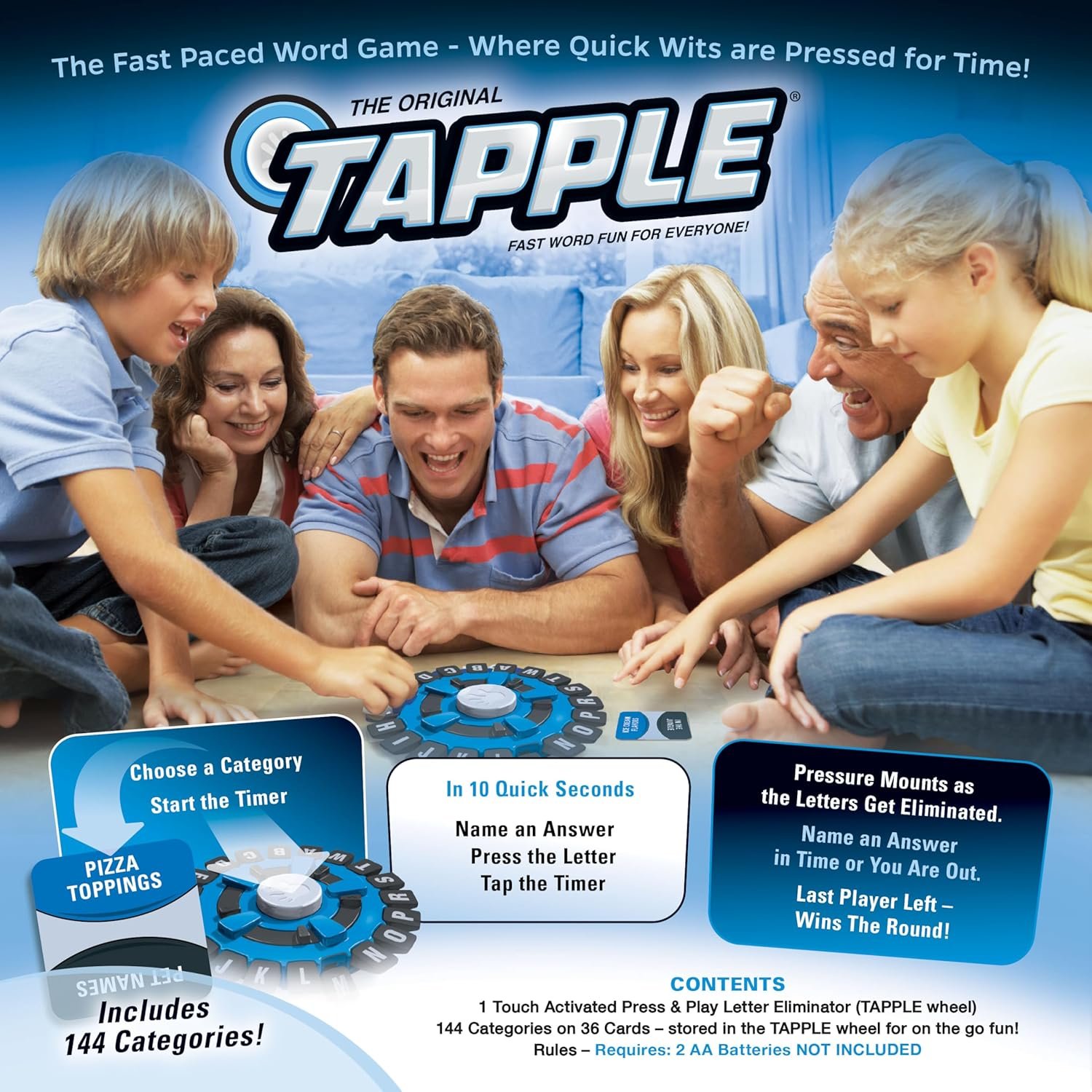 USAOPOLY TAPPLE® Word Game | Fast-Paced Family Board Game | Choose a Category & Race Against The Timer to be The Last Player | Learning Game Great for All Ages (1 Pack) - Image 11